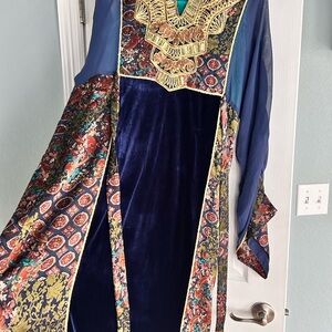 Elegant Multicolor Embroidered Dress ( Imarati Abaya)